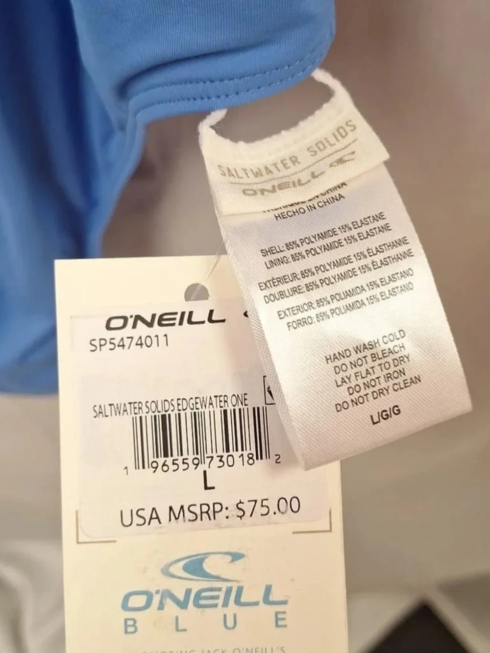 Ladies O'Neill Blue One Piece Swimsuit Size Large ORG $75 NWT (RackD5)